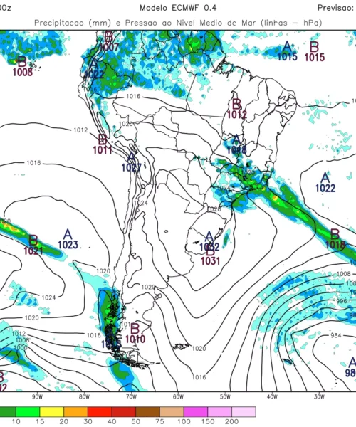 PRIMEIRA GRANDE MASSA DE AR FRIO DE INVERNO AVANÇA PARA O BRASIL