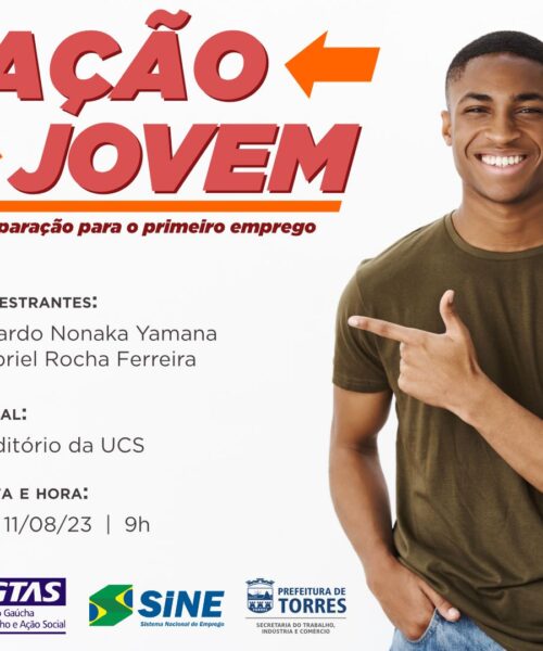 Na próxima sexta, Prefeitura e SINE promovem o “Ação Jovem”, evento que vai orientar sobre o mercado de trabalho