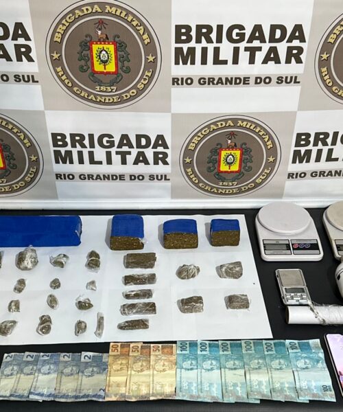 Brigada Militar prende casal com quase 2 kg de maconha em Torres