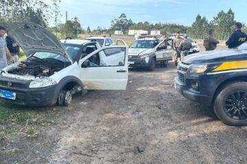 PM Passo de Torres presta apoio em prisão e recuperação de carro roubado