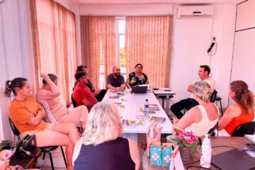 Diretores da Rede Municipal de Educação de São João do Sul em reunião com o prefeito Alex Bianchin