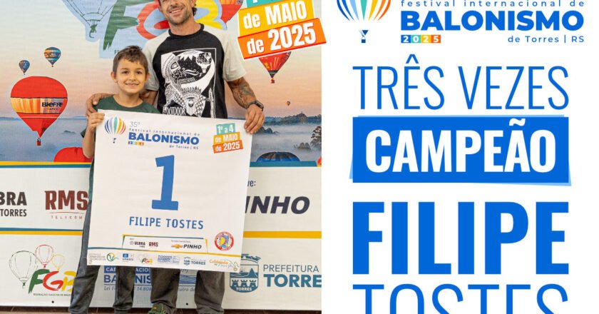 Filipe Tostes é tricampeão do 35º Festival Internacional de Balonismo de Torres