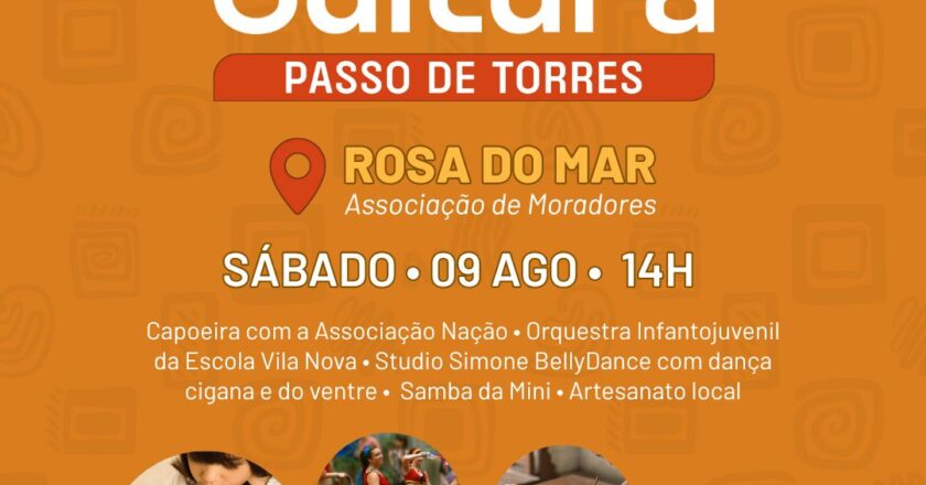 Projeto “Caminhos da Cultura” tem sua primeira edição neste sábado em Passo de Torres