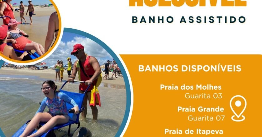 Programa de Banho Assistido promove acessibilidade no litoral gaúcho durante o verão