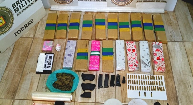 BM prende homem com mais de 17 quilos de drogas e munições em Torres